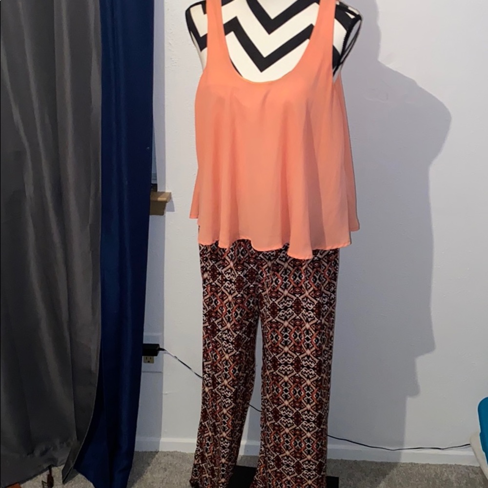 Peach / Black Jumpsuit